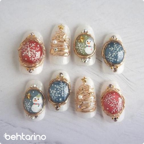 طرح ناخن کریسمسی خاص و فانتزی