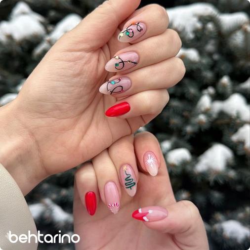 طرح ناخن درخت کریسمس